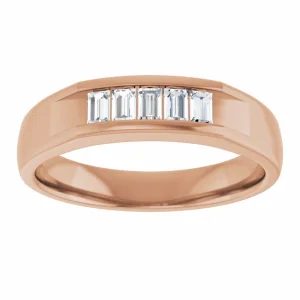 Baguette Diamond Band – Gold Men's Wedding Band
