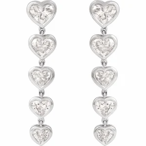 Exquisite Heart Diamond Dangle Earrings – A Timeless Statement of Elegance