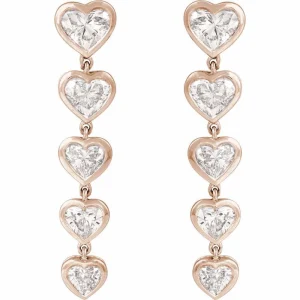 Exquisite Heart Diamond Dangle Earrings – A Timeless Statement of Elegance