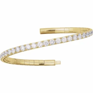 3CTW Lab-Grown Diamond Flexible Bangle in 14K Yellow Gold