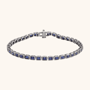 14K Gold Bracelet with Natural Blue Topaz