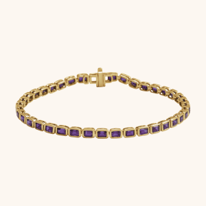 14K Gold Bracelet with Natural Blue Topaz
