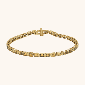 14K Gold Bracelet with Natural Blue Topaz
