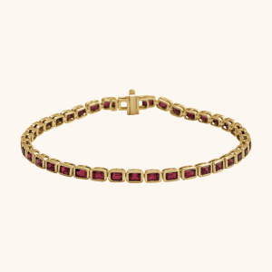 14K Gold Bracelet with Natural Blue Topaz