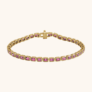14K Gold Bracelet with Natural Blue Topaz