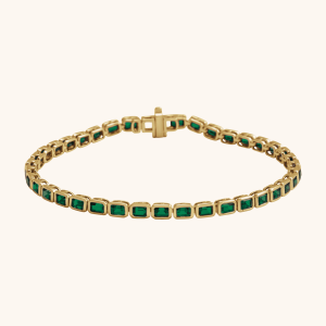 14K Gold Bracelet with Natural Blue Topaz