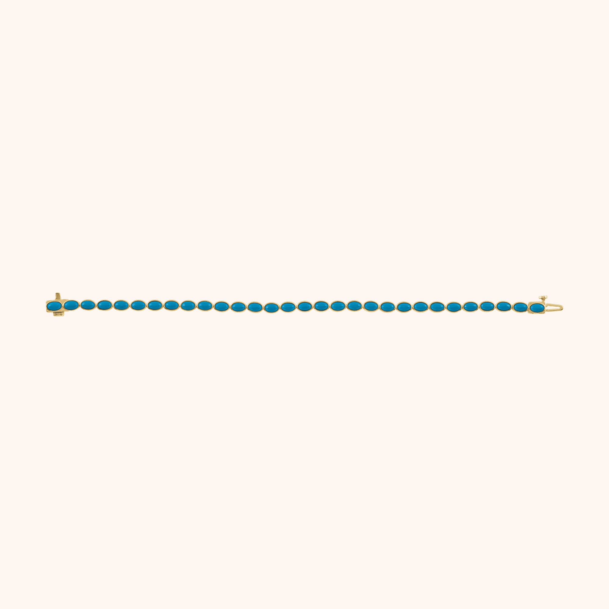 14K Yellow Natural Turquoise Line 7_ Bracelet_2 Elegant Gold and Blue Bracelet