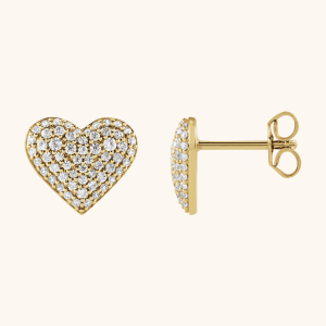 Natural Diamond Heart Earrings 1/2 CTW