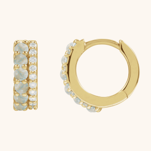 Ultimate Accented Cabochon Hoop Earrings