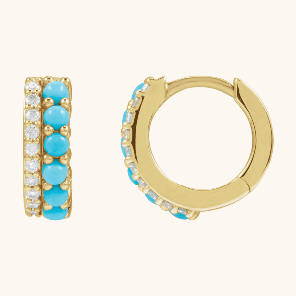 Cabochon Hoop Earrings