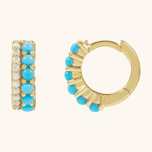 Cabochon Hoop Earrings