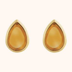 Exclusive Bezel Set Oval Stud Earrings – Minimalist Timeless Gold Studs for Women