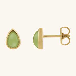 Exclusive Bezel Set Oval Stud Earrings – Minimalist Timeless Gold Studs for Women