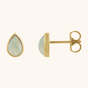 Exclusive Bezel Set Oval Stud Earrings – Minimalist Timeless Gold Studs for Women