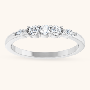 Diamond women ring gold Band - 14K -1/5 CTW