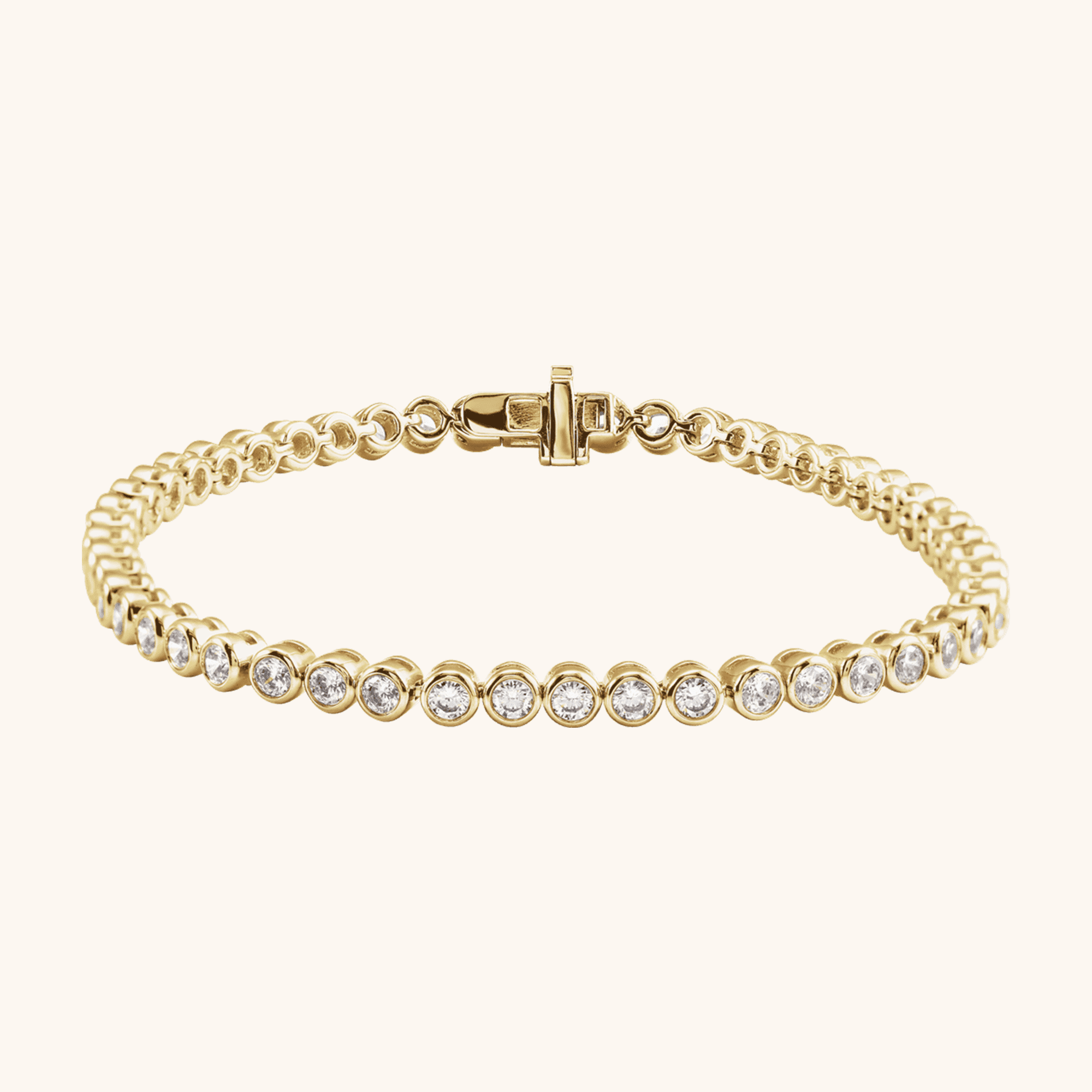 14K Yellow 3 1_2 CTW Lab-Grown Diamond Bezel-Set 7_ Bracelet_-2 Tennis Bracelet