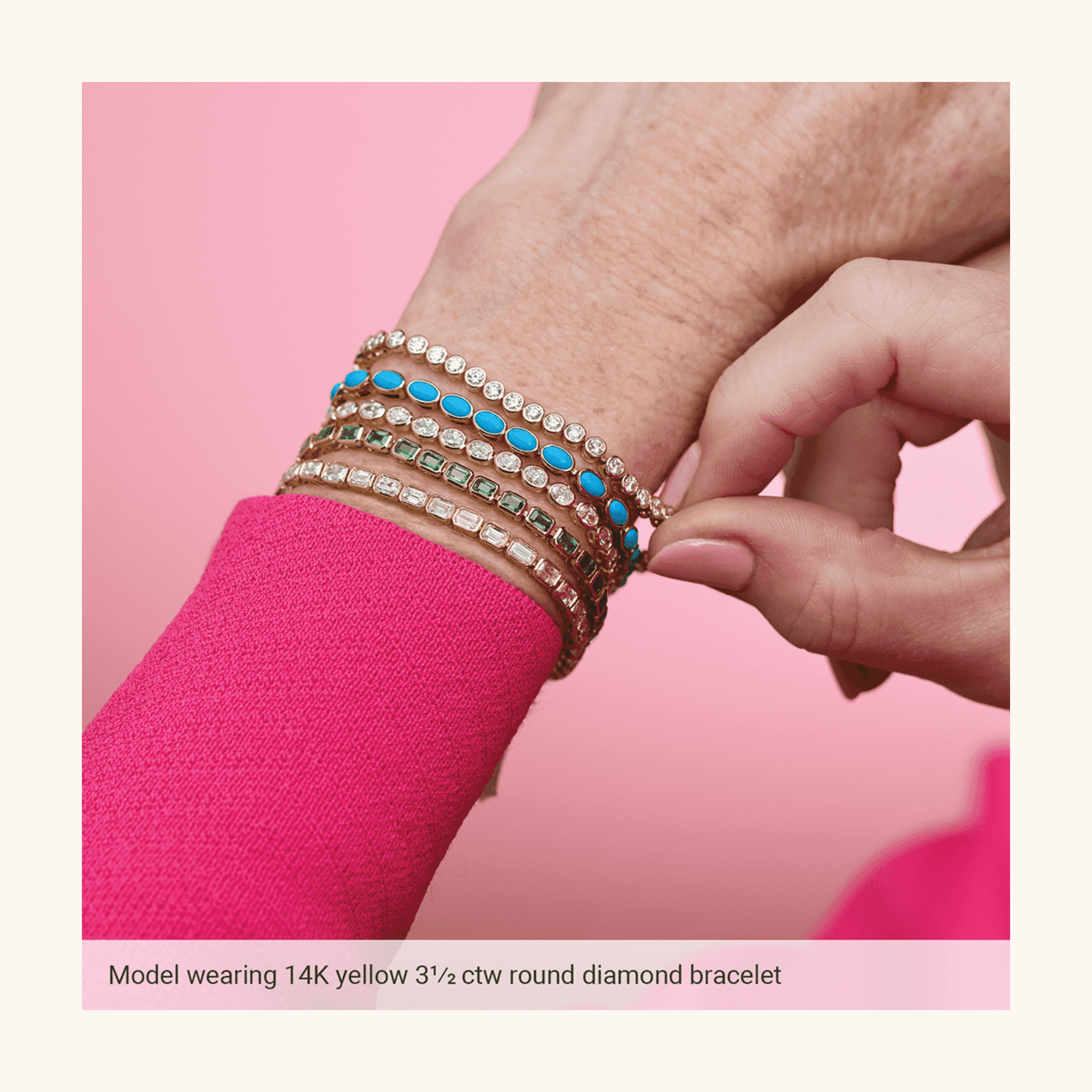 14K Yellow 3 1_2 CTW Lab-Grown Diamond Bezel-Set 7_ Bracelet_-3 diamond tennis bracelet