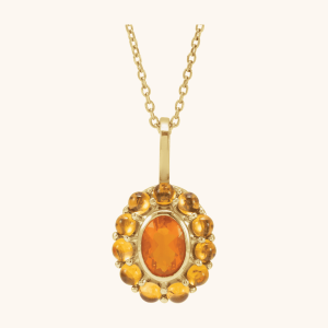 Cabochon gold necklace for women