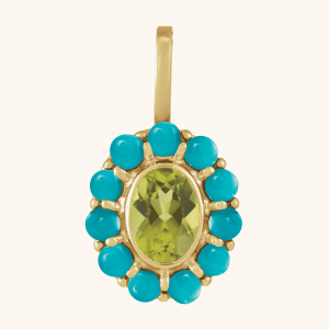 Cabochon gold necklace for women