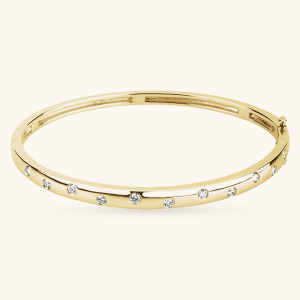 Perfect Accented Hinged Bangle Bracelet