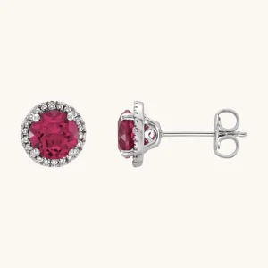 New Sterling Silver Birthstone Stud Earrings