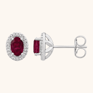 Oval Halo-Style Earrings