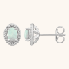 Oval Halo-Style Earrings