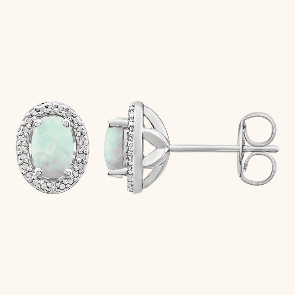 Oval Halo-Style Earrings