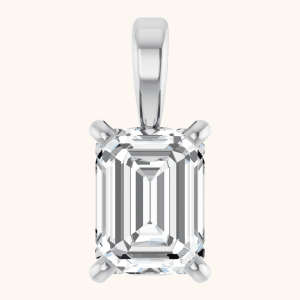 14K White Gold Emerald Diamond Necklace
