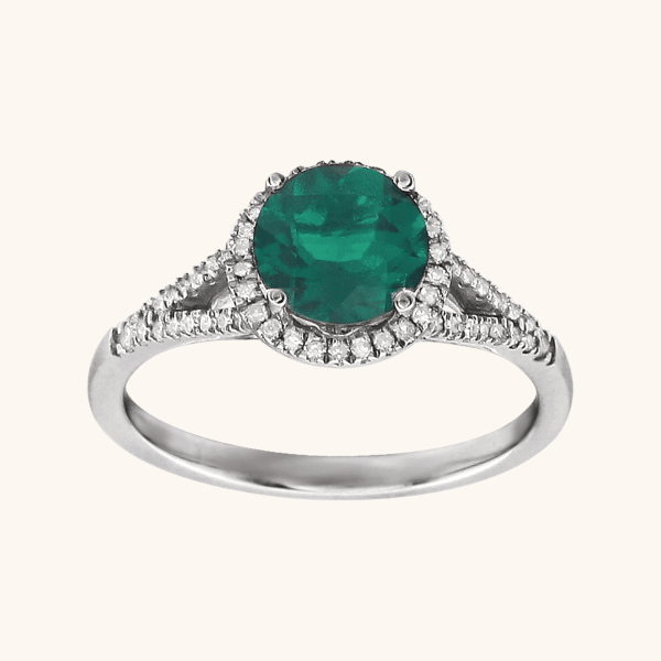 Halo-Style Birthstone Ring
