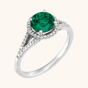 Halo-Style Birthstone Ring