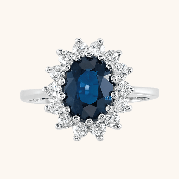 Natural Diamond Halo-Style Ring