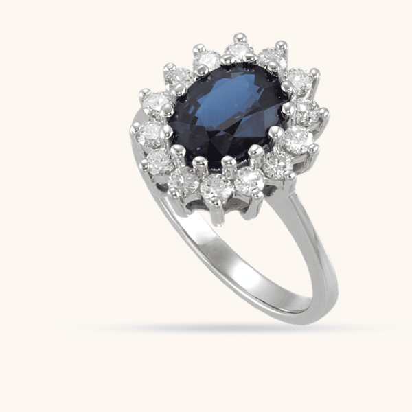 Natural Diamond Halo-Style Ring
