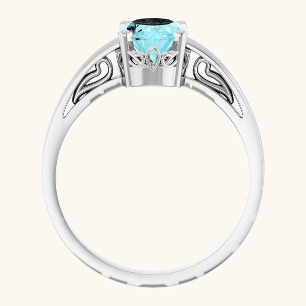Scroll Setting Solitaire Ring