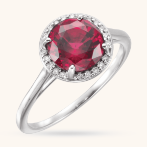 14K White Gold Natural White/red Opal Ring