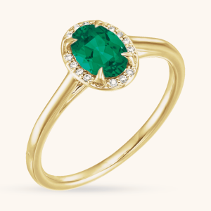 Elegant 14K Gold Aquamarine & Diamond Ring
