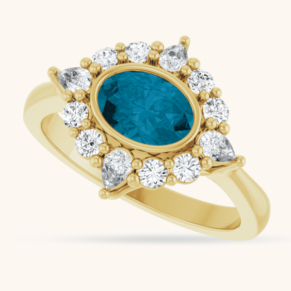 14K Yellow Gold Halo-Style Ring
