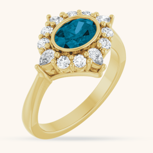 14K Yellow Gold Halo-Style Ring