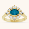 14K Yellow Gold Halo-Style Ring