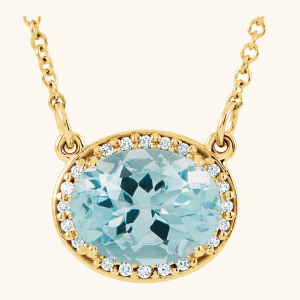 Elegant Two-Tone 14K Halo Style Necklace