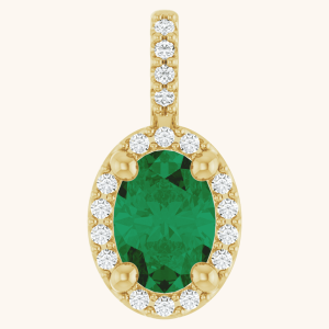 14K Gold Halo-Style Pendant