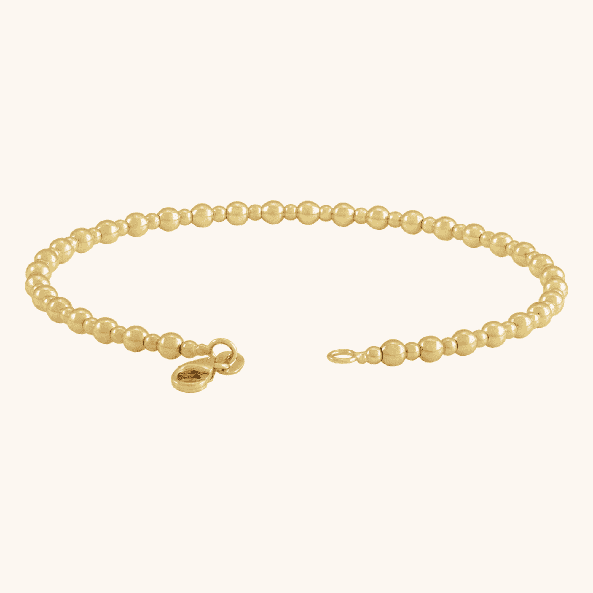BRC956_600_P-1 14K Yellow Gold Beaded Bracelet