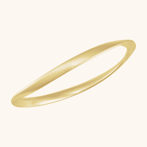 14K Yellow Gold Wavy Bangle Bracelet