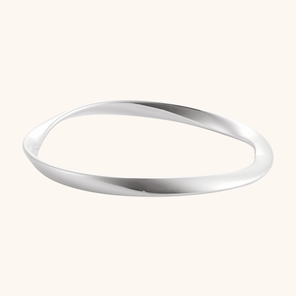 Sterling Silver Wavy Bangle Bracelet