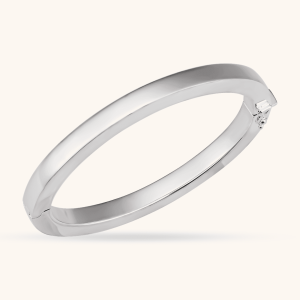 Sterling Silver Tube Hinged Bangle Bracelet