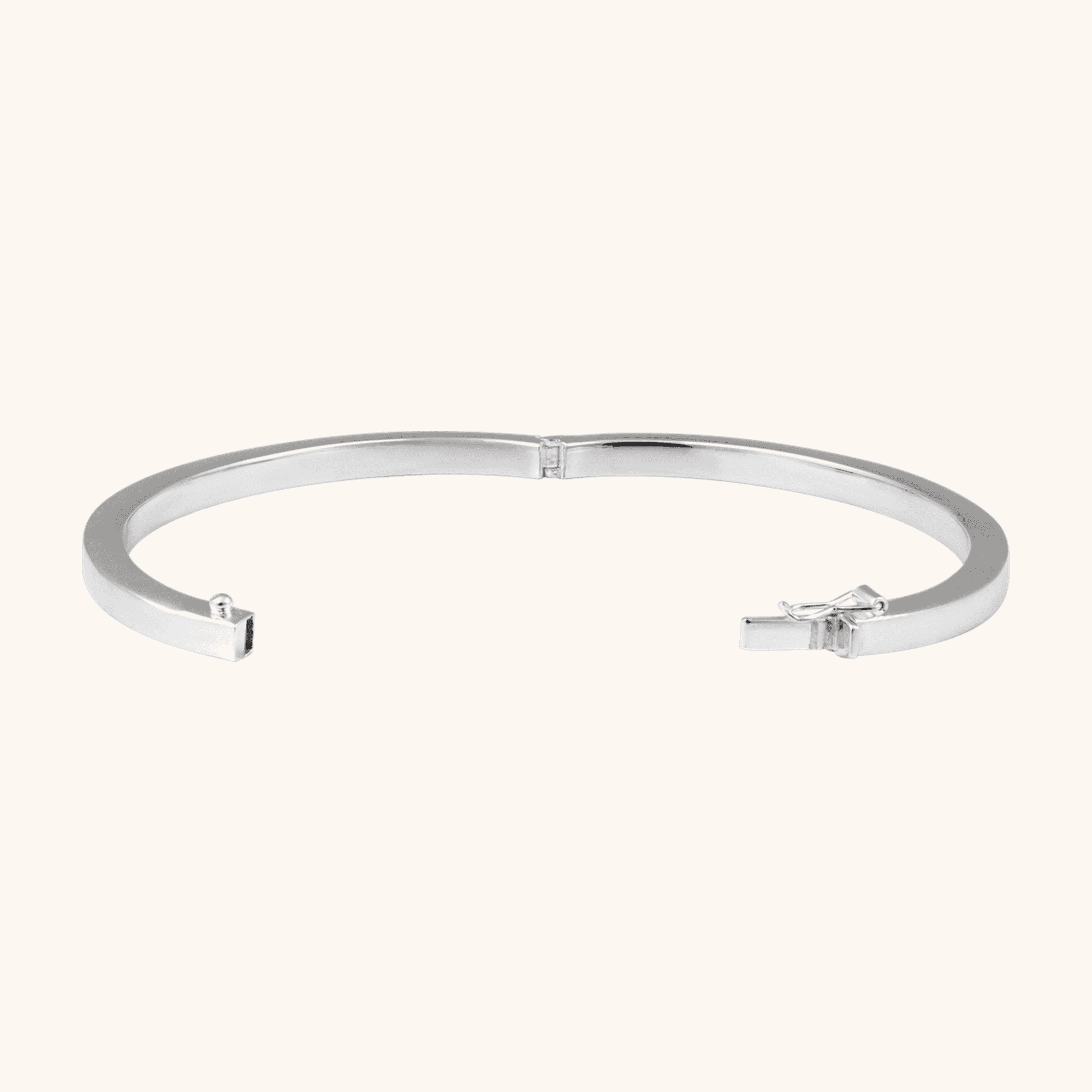 BRC988_103_P-1 Sterling Silver Tube Hinged Bangle Bracelet