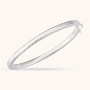 Sterling Silver Tube Hinged Bangle Bracelet
