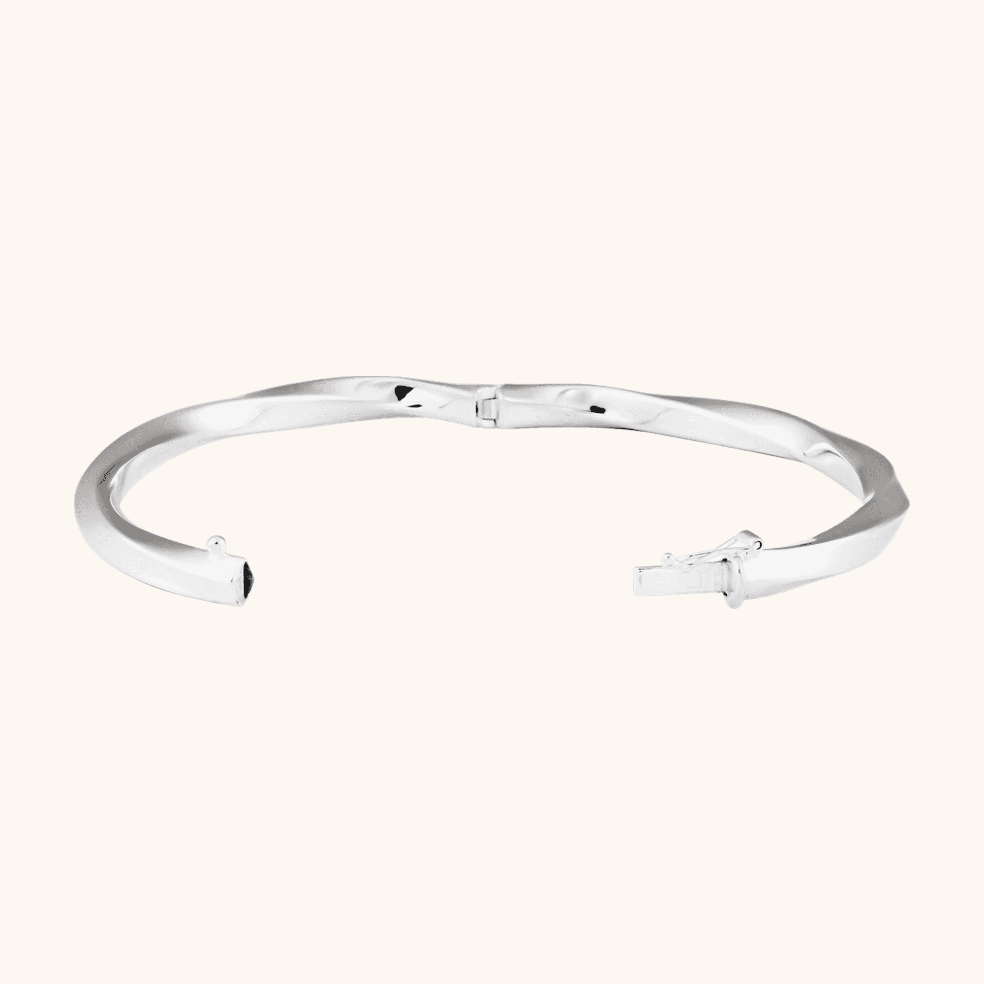 BRC989_101_P-1 Sterling Silver Twisted Bangle Bracelet