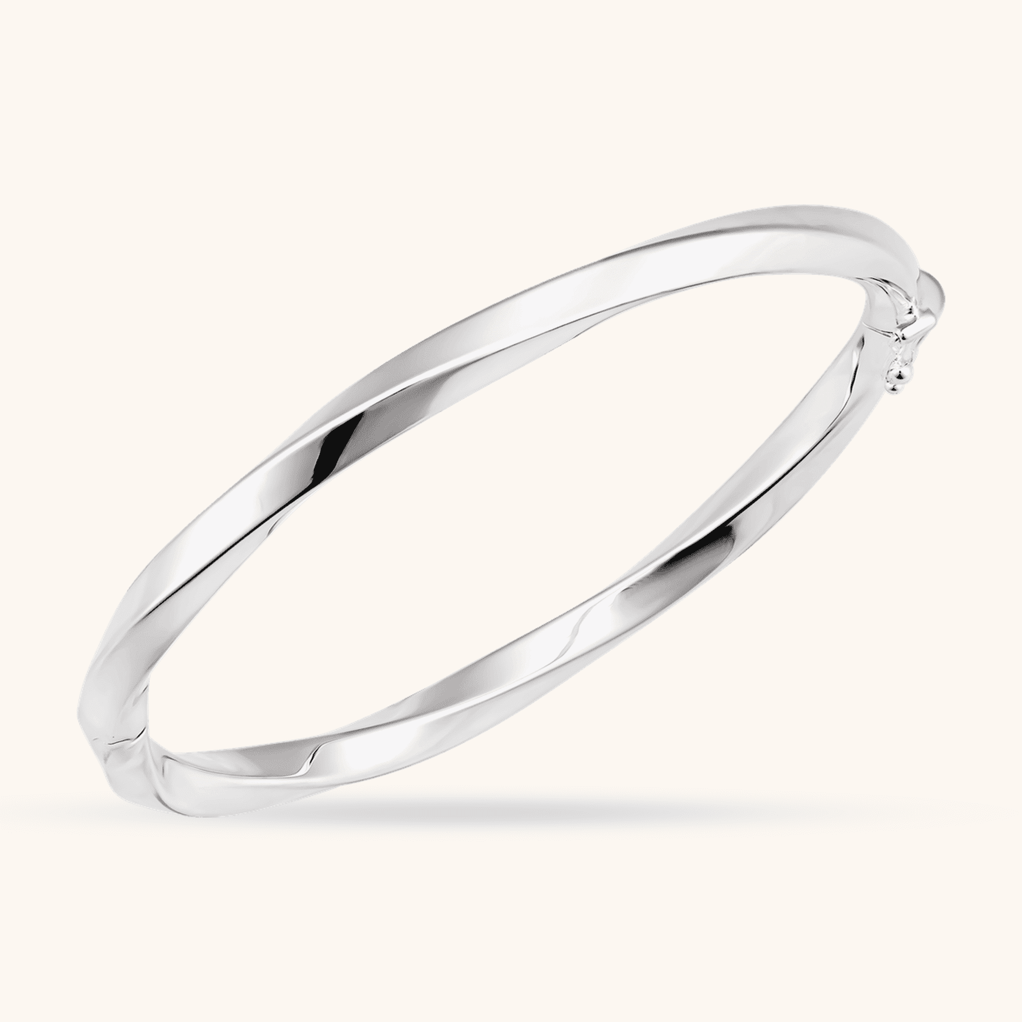 BRC989_101_P-2 Sterling Silver Twisted Bangle Bracelet