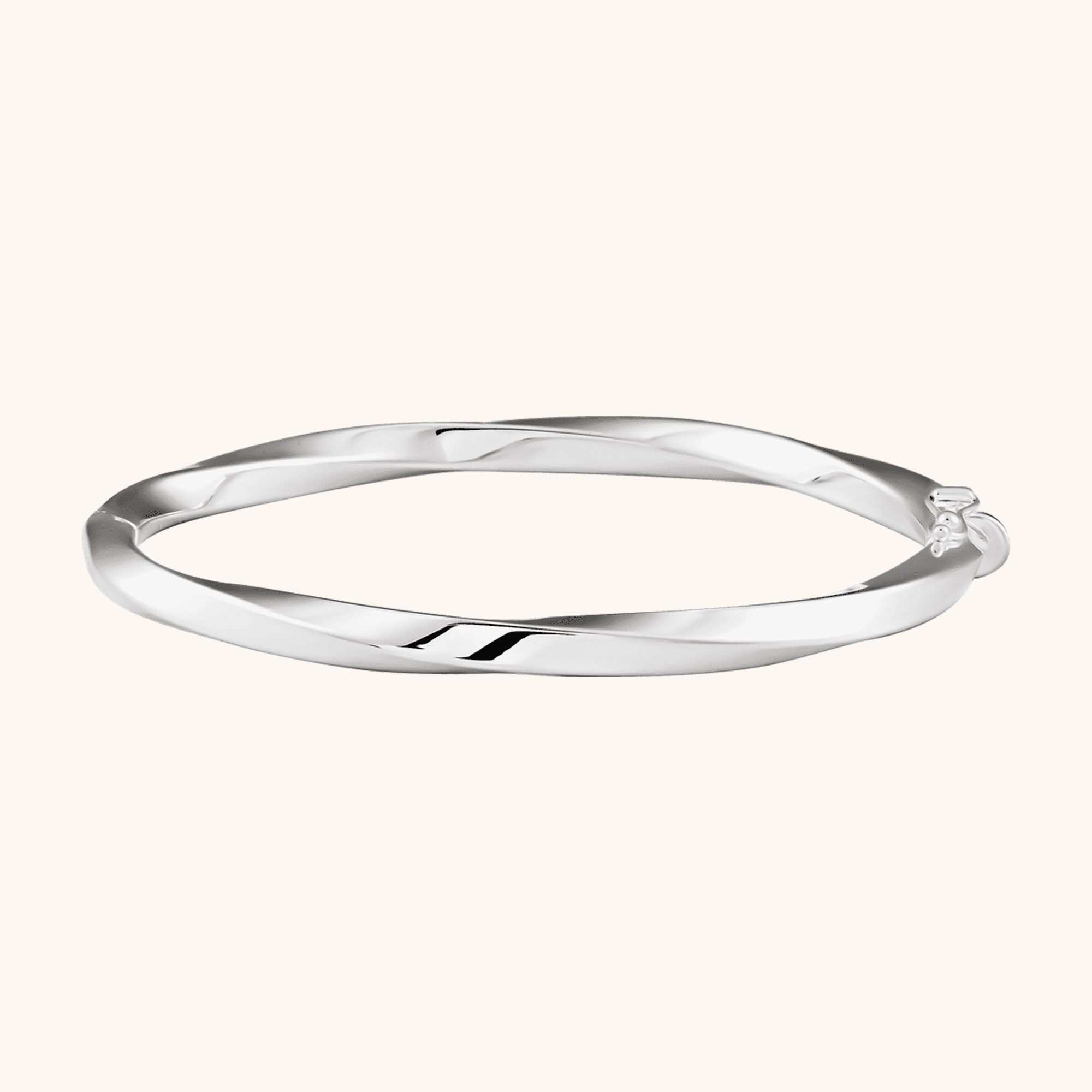 BRC989_101_P Sterling Silver Twisted Bangle Bracelet